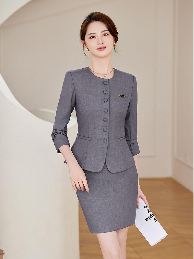 에스테틱 유니폼 정장 바지 반팔 실장 피부 근무복 고급 상의 뷰티샵 직원복 관리사 - 상세 이미지 3