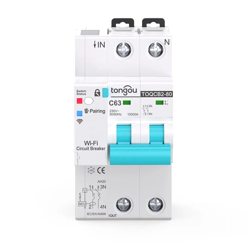 스마트 라이프 타이머 리모컨 자동 무선 차단기 재 스위치 미터링 기능 와이파이 회로차단기 API tuya호환 2P