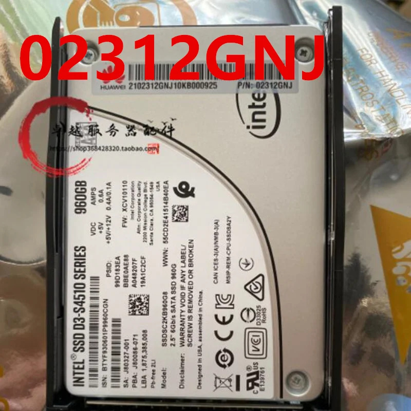 화웨이호환 RH2288 V3 V5 오리지널 솔리드 스테이트 드라이브 960GB 2.5 인치 SATA SSD 02312GNJ 신
