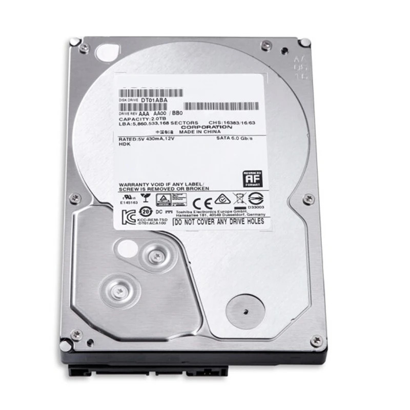 DVR NVR 감시 하드 DT01ABA200V Toshiba 2TB 3.5 SATA 6 Gb/s 32MB 7200RPM 새 원본 HDD