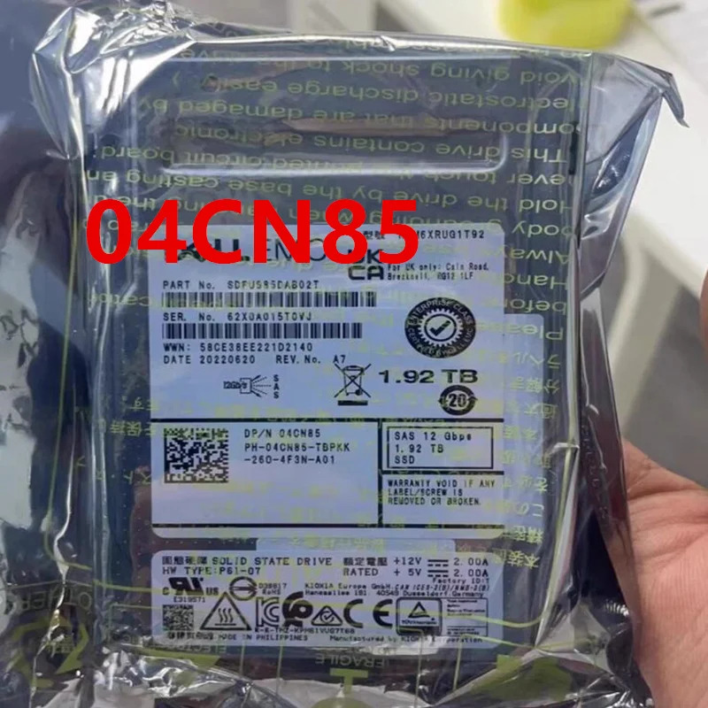 4CN85 04CN85DELL 1.92TB 2.5 SAS SSD거새 오리지널 솔리드 스테이트 드라이브