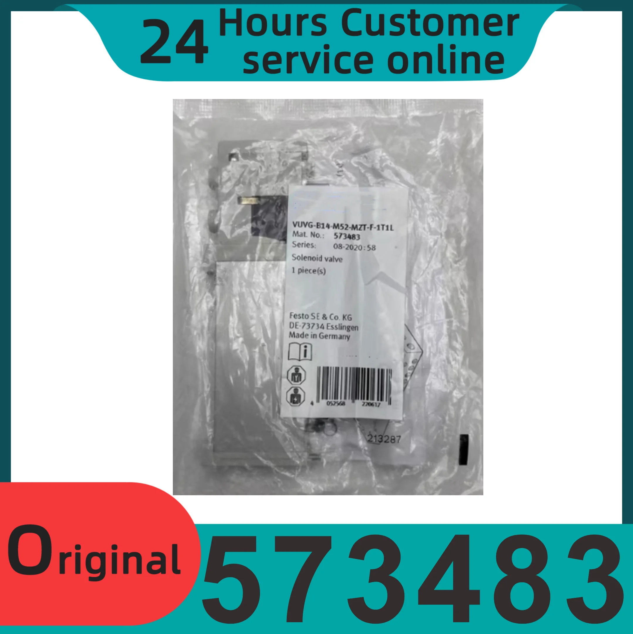 오리지널 솔레노이드 밸브 VUVG-B14-M52-MZT-F1T1L 573483 플레이트