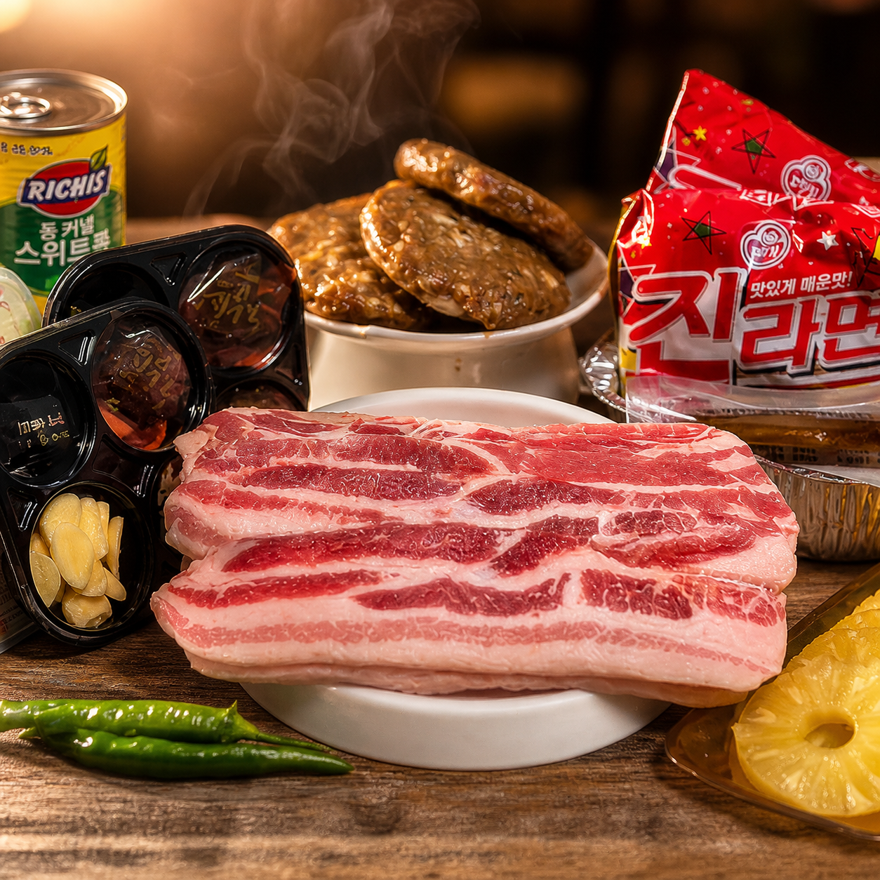 [당일출고/캠핑직송] 세계3대품종 듀록 흑돼지 삼겹살 바베큐세트 캠핑고기 풀세트 - 상품 이미지