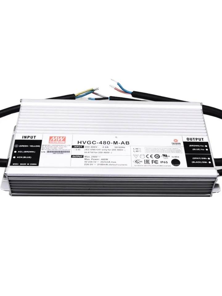 Mingwei LED 방수 전원공급장치 표준 정전력 출력 3 in 1 HVGC-480-M L H-AB 480W