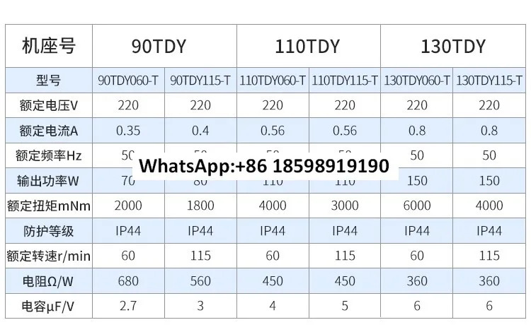 90TDY060 영구 자석 저속 동기 모터 220V 편차 기 110TDY