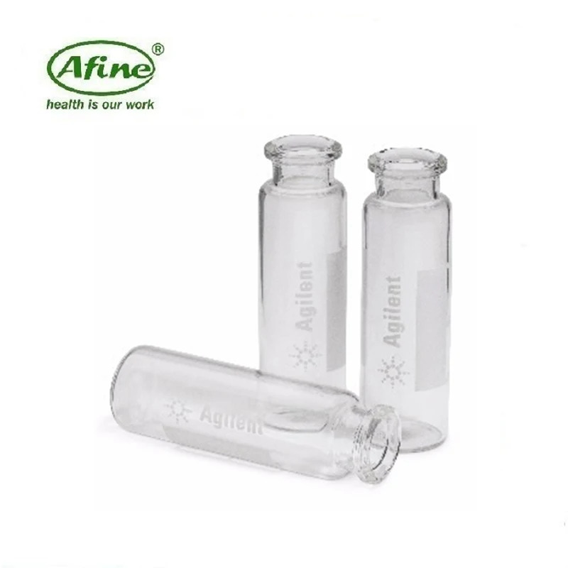 AFINE Agilent 5190-2288 투명 크림프 탑 헤드 스페이스 바이알 캡 평평바닥 인증 100/pk 20 mL