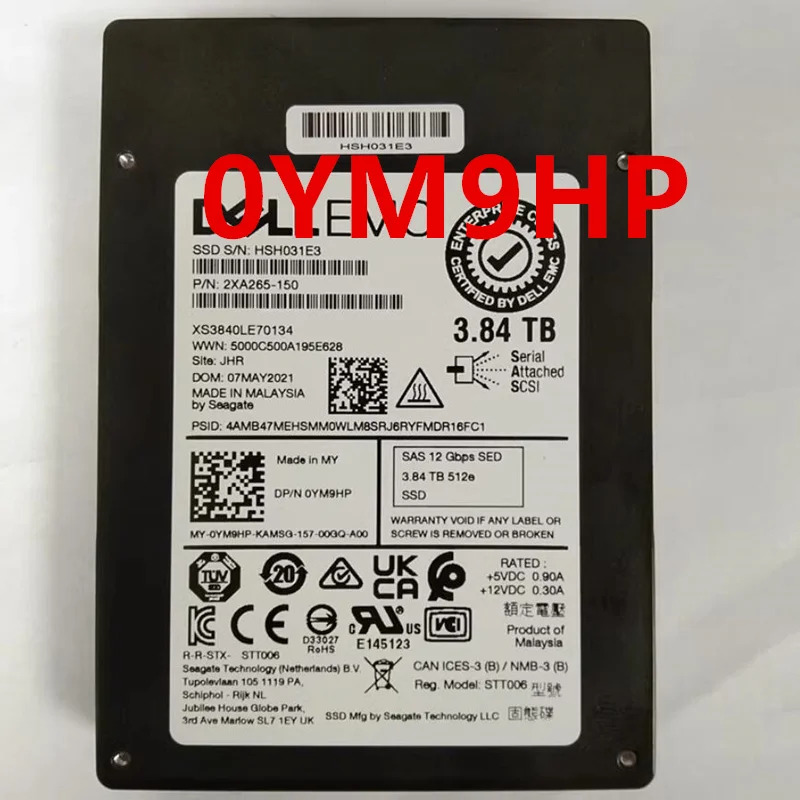 0YM9hp호환 YM9hp호환DELL 3.84TB 2.5 SAS SSD새 솔리드 스테이트 드라이브
