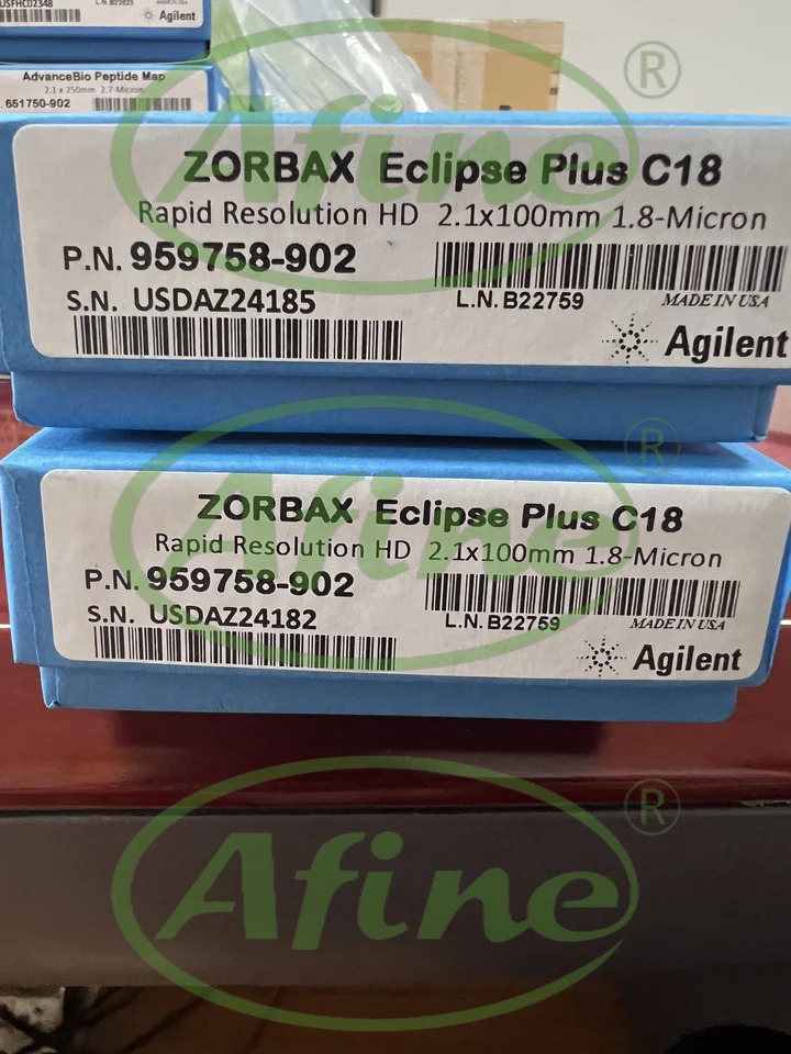 AFINE Agilent 959758-902 ZORBAX RRHD 이클립스 플러스 C18 럼 2.1x100mm 1.8 m 1200 bar