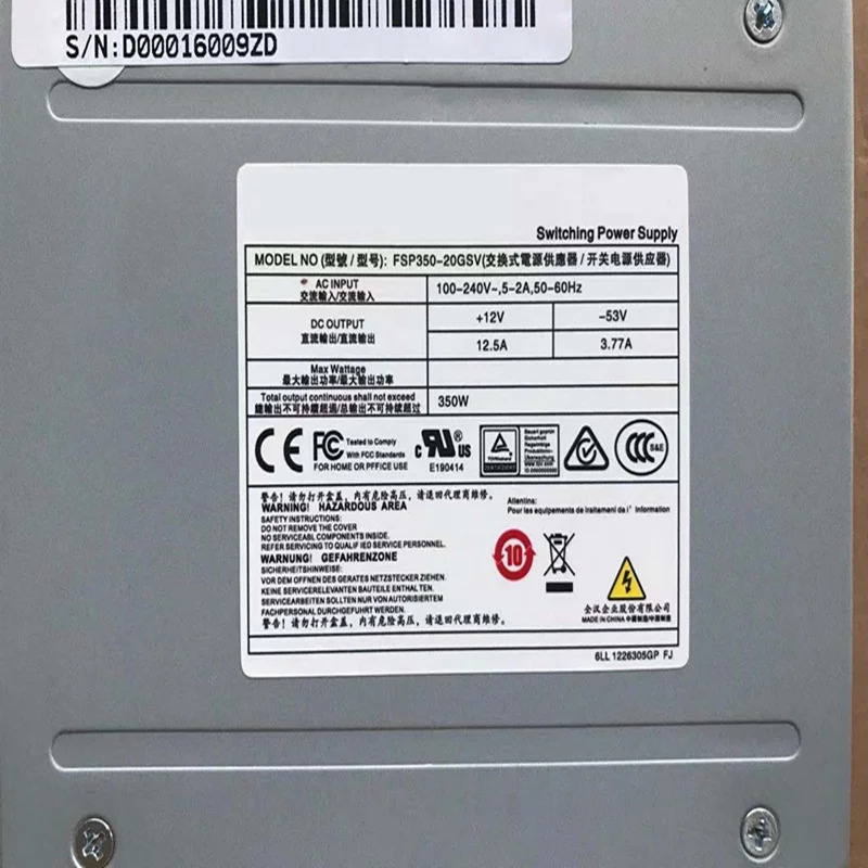 행커PSU POE 7916N 20 핀 4핀 SATA x 8 350W 전원공급장치 FSP350-20GSV 신