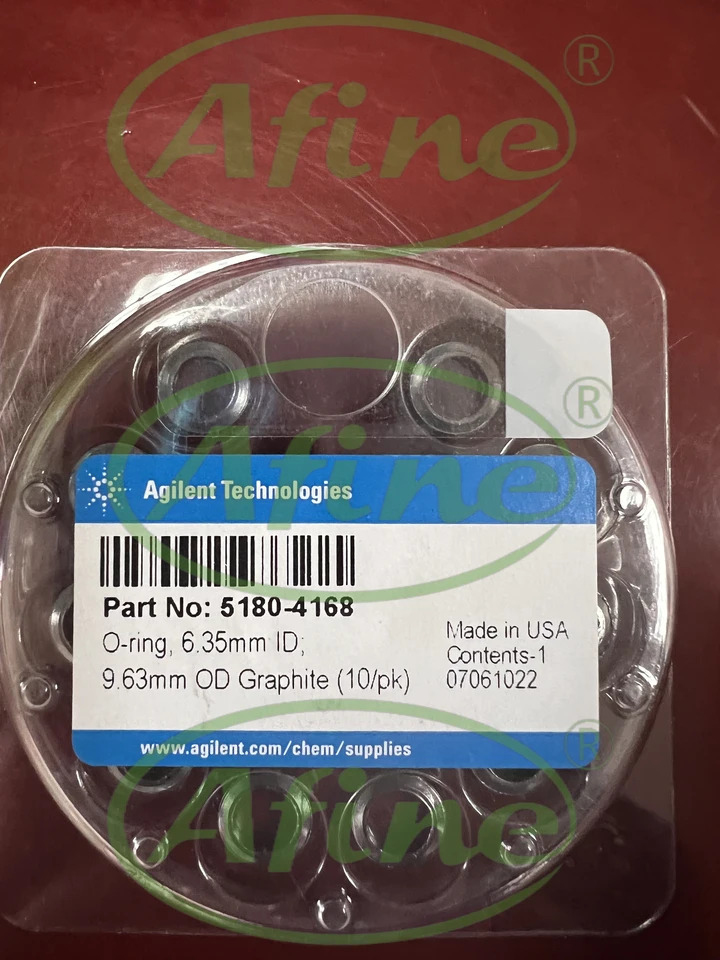 AFINE Agilent 5180-4168 인렛 라이너 O-링 흑연 6.35mm id 9.6m od 10/pk