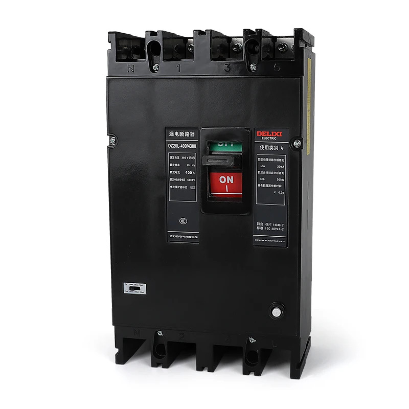 Delixi 누수 회로차단기 보호 스위치 플라스틱 쉘 DZ20L-400/4300 315A 350A 400A