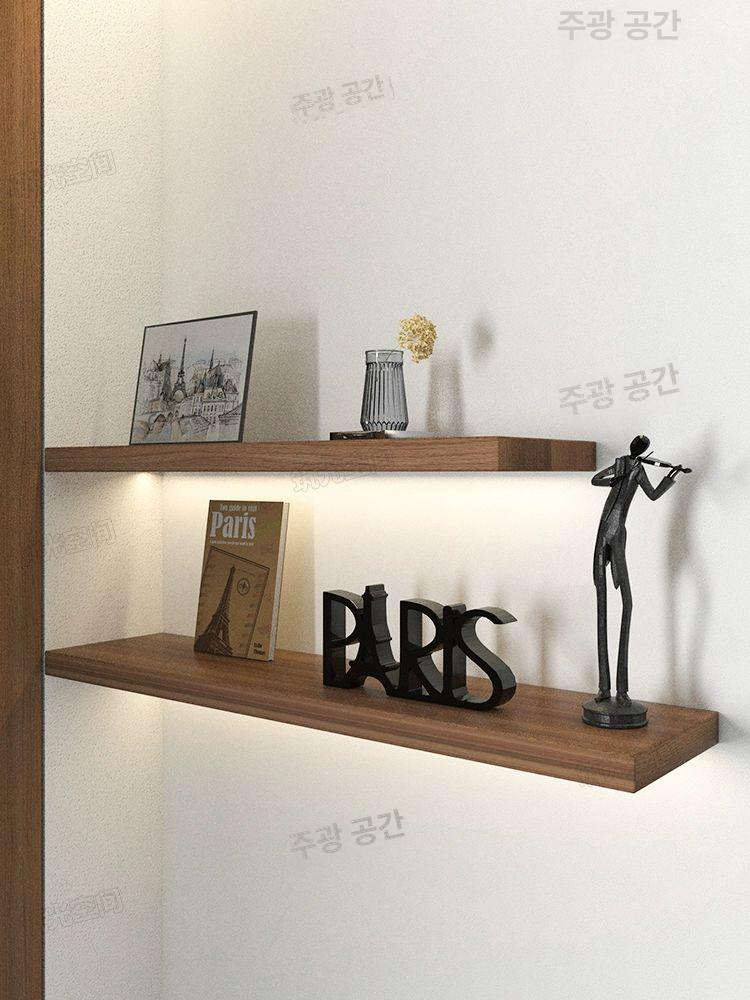 LED 선반 레이어 심플 금속 벽걸이형 보드 디자인 보관 아트월 예쁜 진열장 - 상세 이미지 2