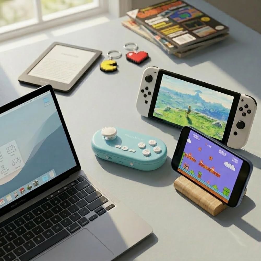 ShanWan Mini Bluetooth Game Controller, Hall blue iOS, Effect Gaming Cloud Switch/Switch for PC,Mac, - 상세 이미지 2