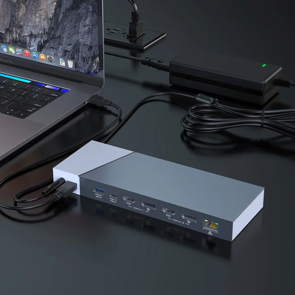 Rocketek 듀얼모니터 디스플레이 도킹 TF4.0 C 타입 멀티 USB 포트 충전 허브