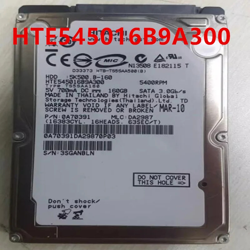 오리지널 하드 HITACHI 160GB SATA 2.5 인치 5400RPM 8MB 노트북 HDD HT545016B9A300 HTS545016B9SA00