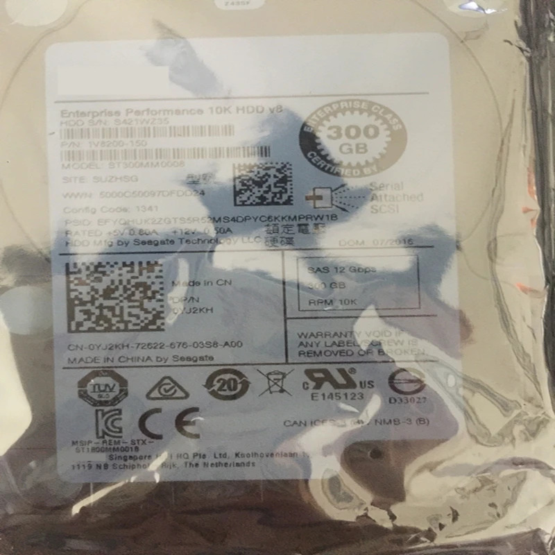 엔터프라이즈 HDD 델 300GB 2.5 인치 SAS 128MB 10K 0YJ2KH YJ2KH ST300M0008 신