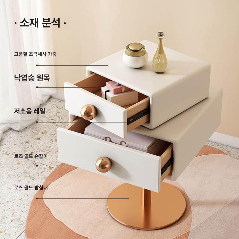 유니크 엔틱협탁 회전 베이직 원목색 모던 사이드테이블 북유럽풍 - 상세 이미지 5