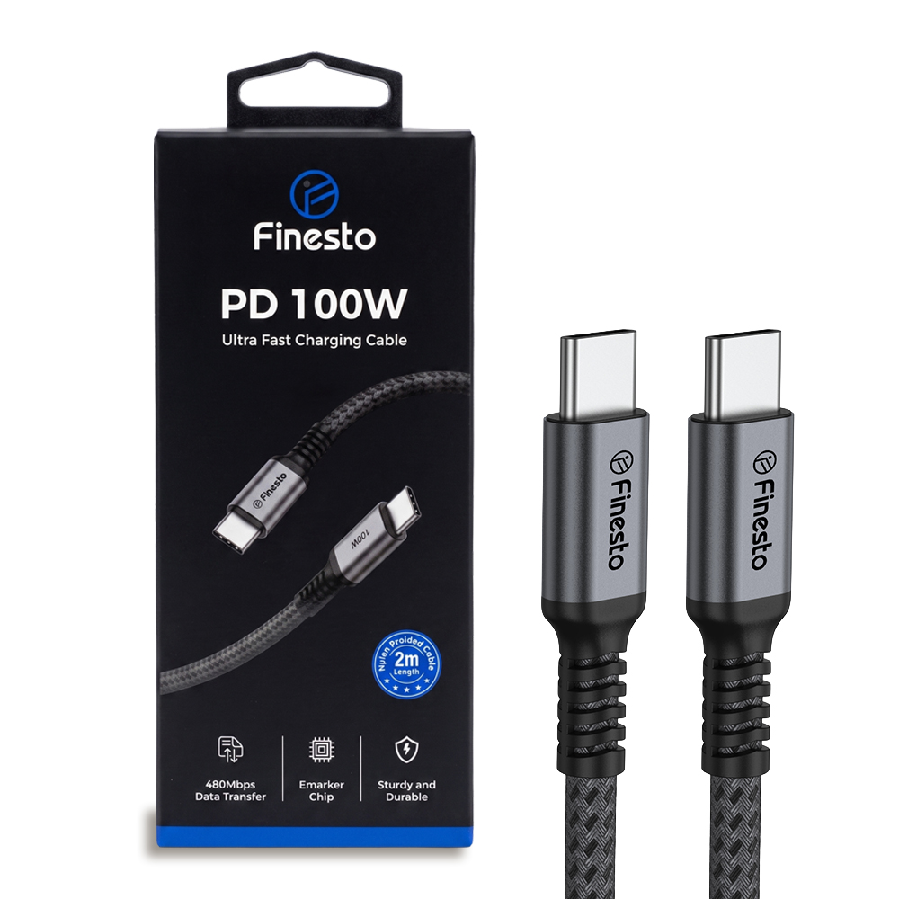 피네스토 100W 케이블 C to C타 PD PPS 고속 충전 케이블 - 상품 이미지