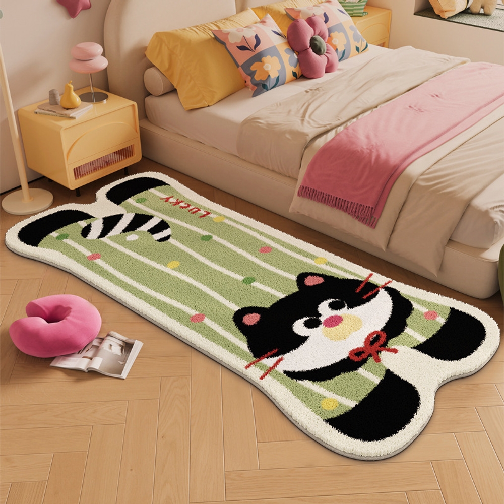 넙쭉이 매트 러그 고양이 바닥 침실 거실 컴퓨터 방꾸미기 거실꾸미기 CBT 녹색옷을 입은 고양이 40x60cm - 상품 이미지
