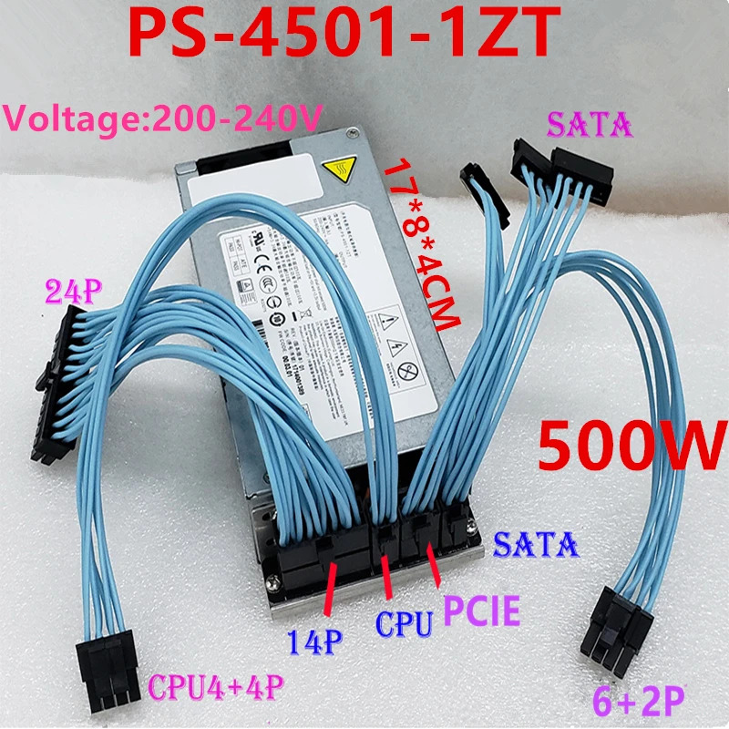 Liteon ITX FLEXPSU 소형 1U K39 500W 전원공급장치 PS-4501-1ZT 신