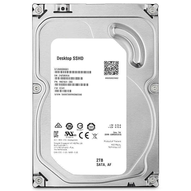 씨게이트오리지널 SSHD 2TB 3.5 인치 SATA 6 Gb/s 64MB 8G 7200RPM ST2000DX001