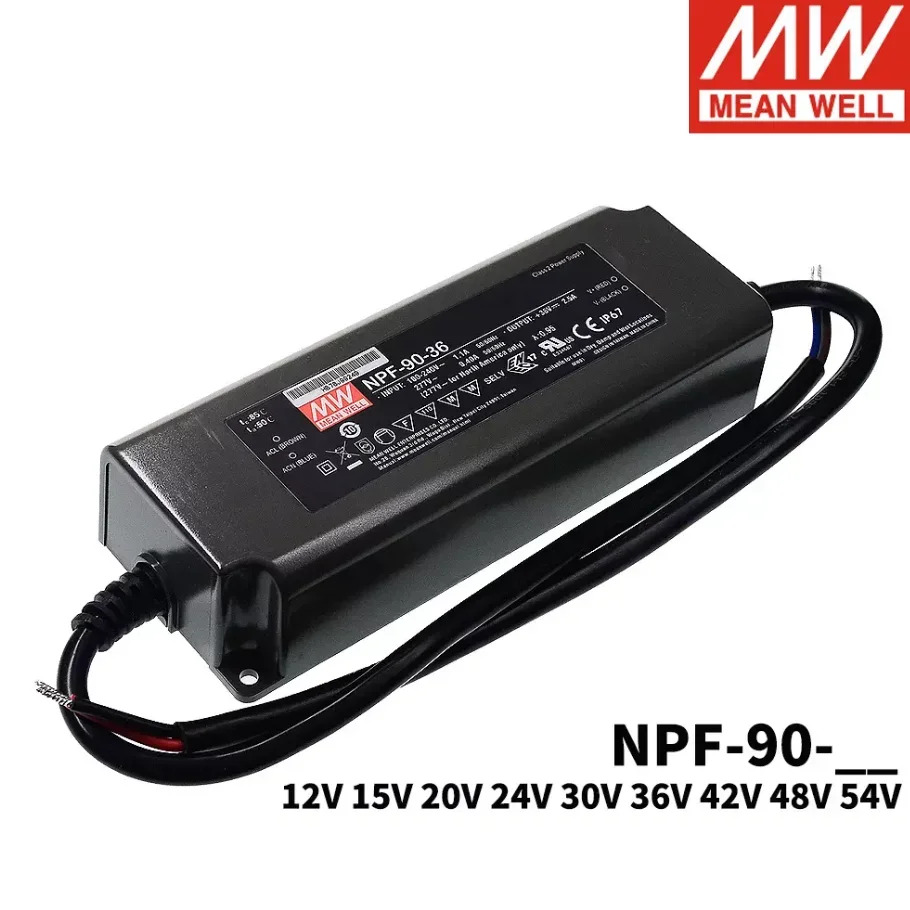 MEAN WELL LED 방수 전원공급장치 NFP-90 90W 12V24V36V54V 정전류 정전압 드라이버
