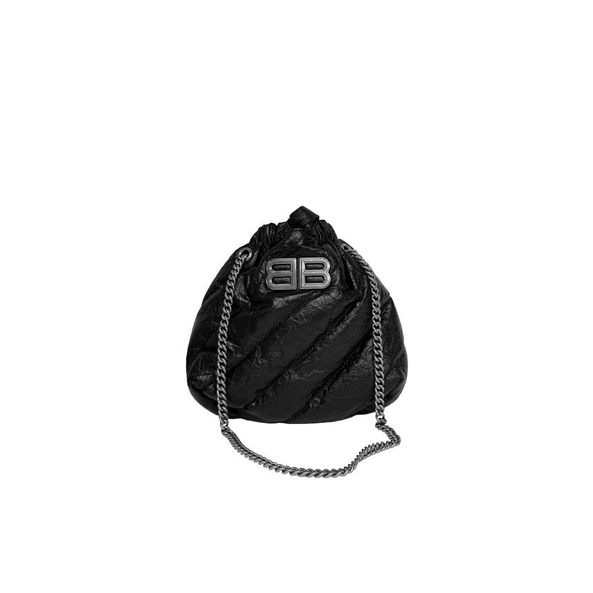 발렌시아가 체인 숄더백 XS 퀄팅 카프 781796 210J0 1000 블랙 - 상세 이미지 5