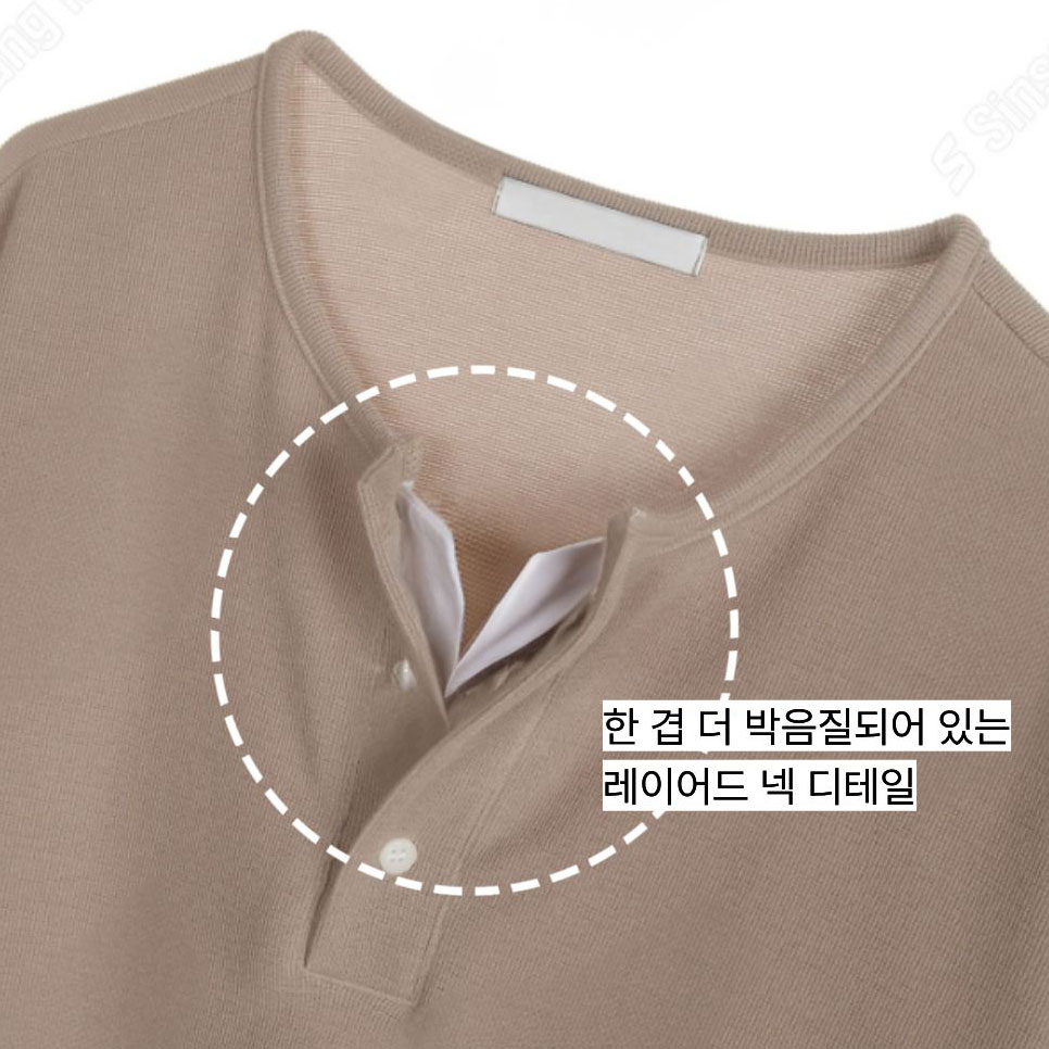 헨리넥반팔 남헨리넥반팔티 세미오버핏 - 상세 이미지 2