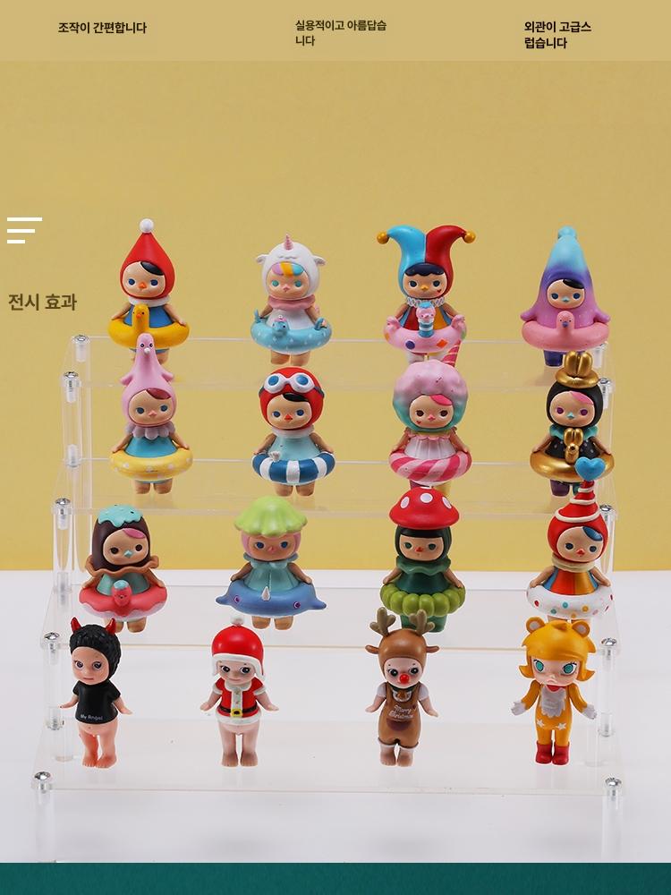 아크릴 진열대 계단식 2단 매장 투명 악세사리 3단 1칸 20cm - 상세 이미지 2