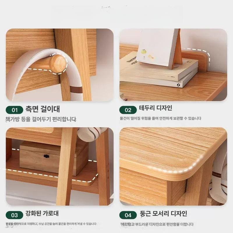 원목책상 미니 엔틱 서랍형 침실 공부 서재용 북카페 빈티지 컴퓨터 책상 - 상세 이미지 2