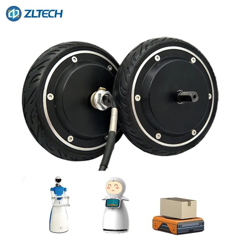 저속 고속 안정 브러시리스 DC 전기 AGV 휠 허브 모터 로봇인코더 8 인치 48V 17A 5N.m 400RPM