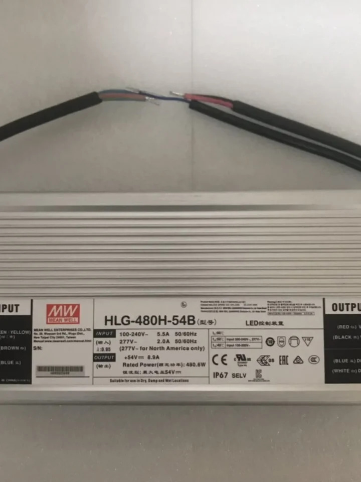 Mingwei LED 방수 스위칭 전원공급장치 정전류 정전압 HLG-480H-24B 30B 36B 42B 48B 54B