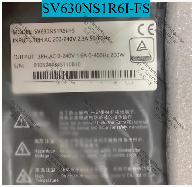 서보 드라이버 SV630NS1R6I-FS 200-240V 2.3A 50/60Hz