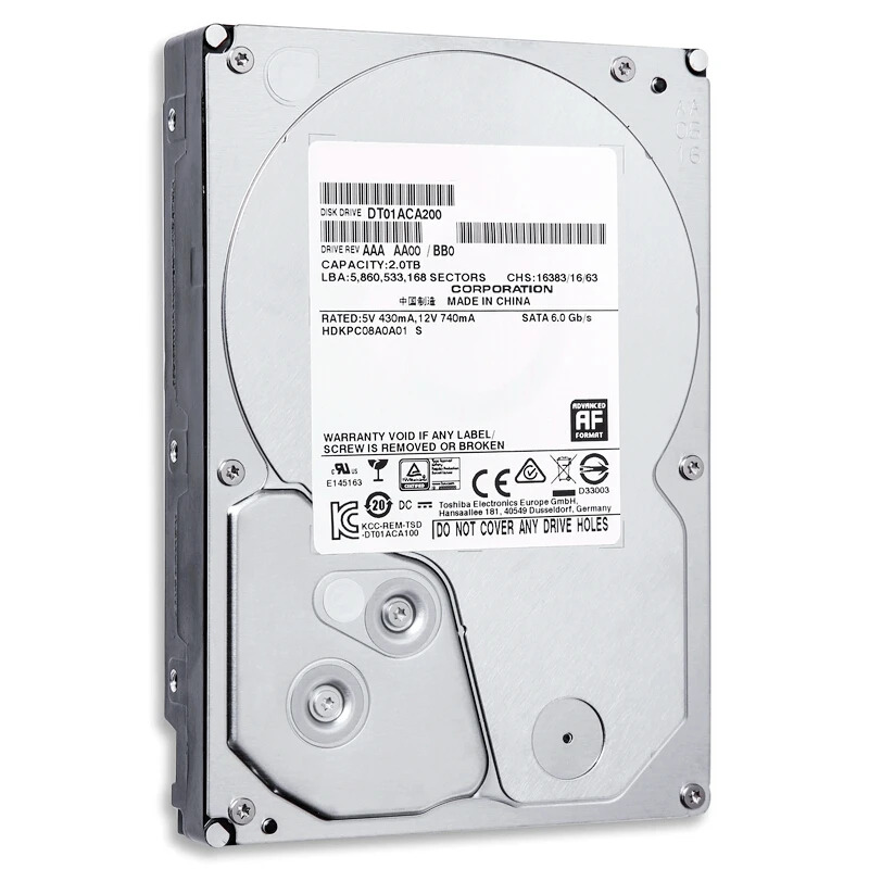 감시 HDD DT01ACA200 내장 Toshiba 2TB 3.5 SATA 6 Gb/s 64MB 7200RPM 새 원본