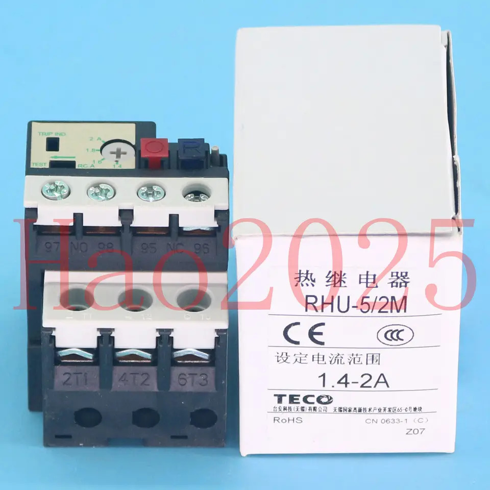 TECO 열 과부하 릴레이 RHU-5/2M 1.4-2A 신