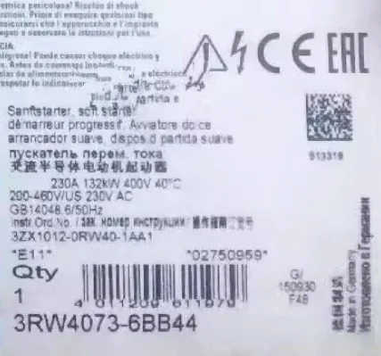 3RW4073-6BB44 3RW4024-1BB14 3RW4028-1BB14 VW3A1101 ATV31HU40N4 6SN1123-1AA00-0BA2