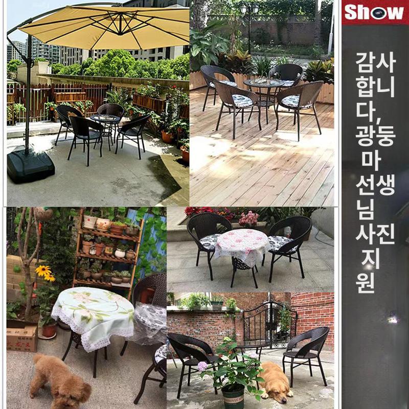 가구 탁자 라탄테이블 베란다 원형 야외용테이블 테라스테이블 실외 - 상세 이미지 2