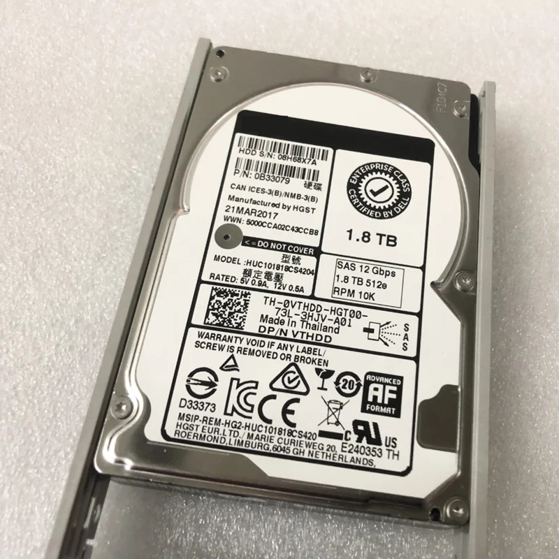 엔터프라이즈 HDD 델 1.8TB 2.5 인치 SAS 128MB 10K VTHDD 0VTHDD HUC101818CS4204 신