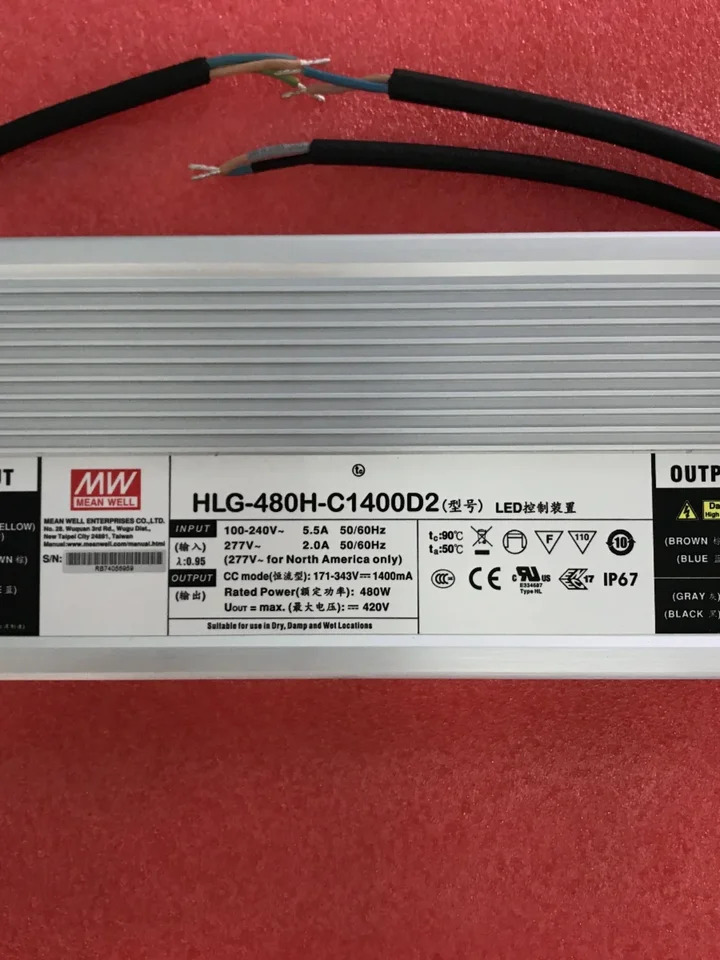 Mingwei 스위칭 전원공급장치 HLG-480H-C1400D2/C1750D2/C2100D2/C2800D2/C3500D2
