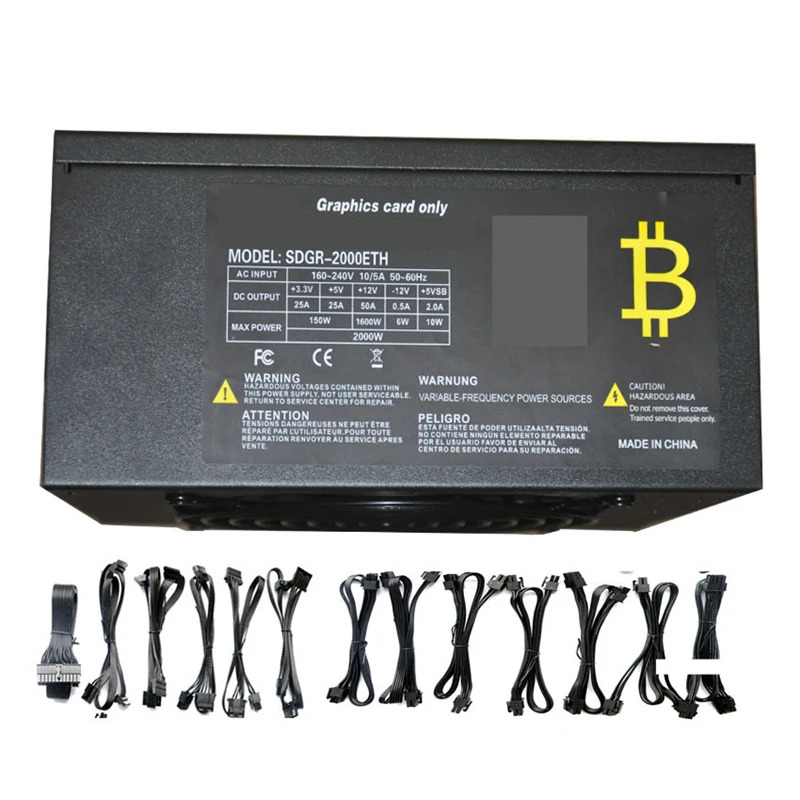 썬더풀 모듈PSU 정격 1800W 피크 2000W 전원공급장치 SDGR-2000ETH 6 카드 지원