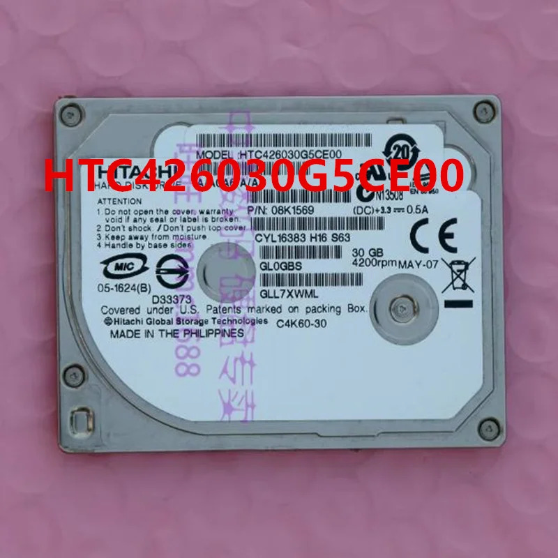 HITACHI오리지널 하드 HTC426030G5CE00 HTC426020G7AT00 30GB 20GB CE 1.8 인치 4200RPM 2MB 노트북 HDD 거신