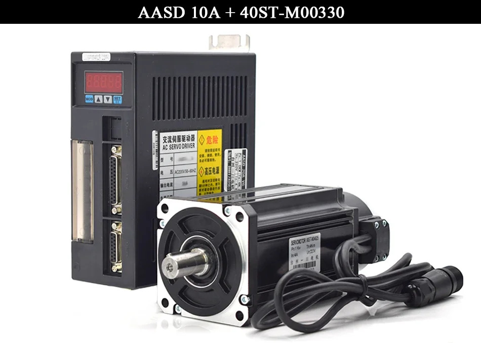 100W AC 서보모터 키트 0.32N.M 3000RPM 40ST-M00330 드라이버 AASD 10A 완전 모터