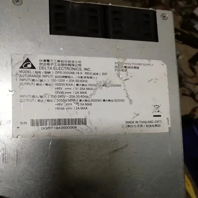 리퍼 전원공급장치 DELTA 3000W DPS-3000AB-18 A DPS-3000AB-18A