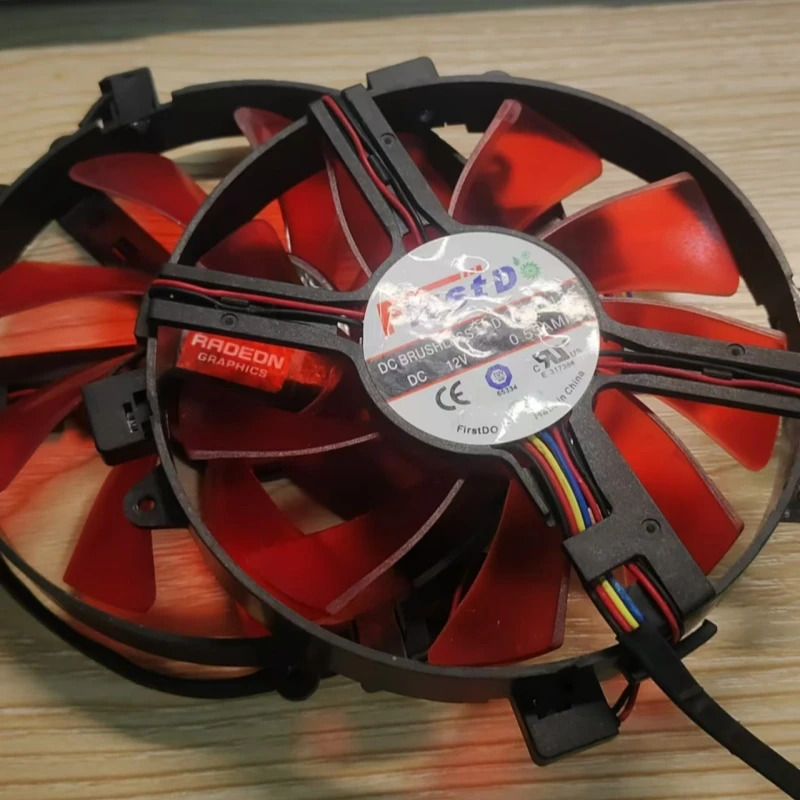 신형 사파이어 R9 295 듀얼 코어 R9-295 공그래픽 카드 냉각팬 FD9015U12S 적믿음빛