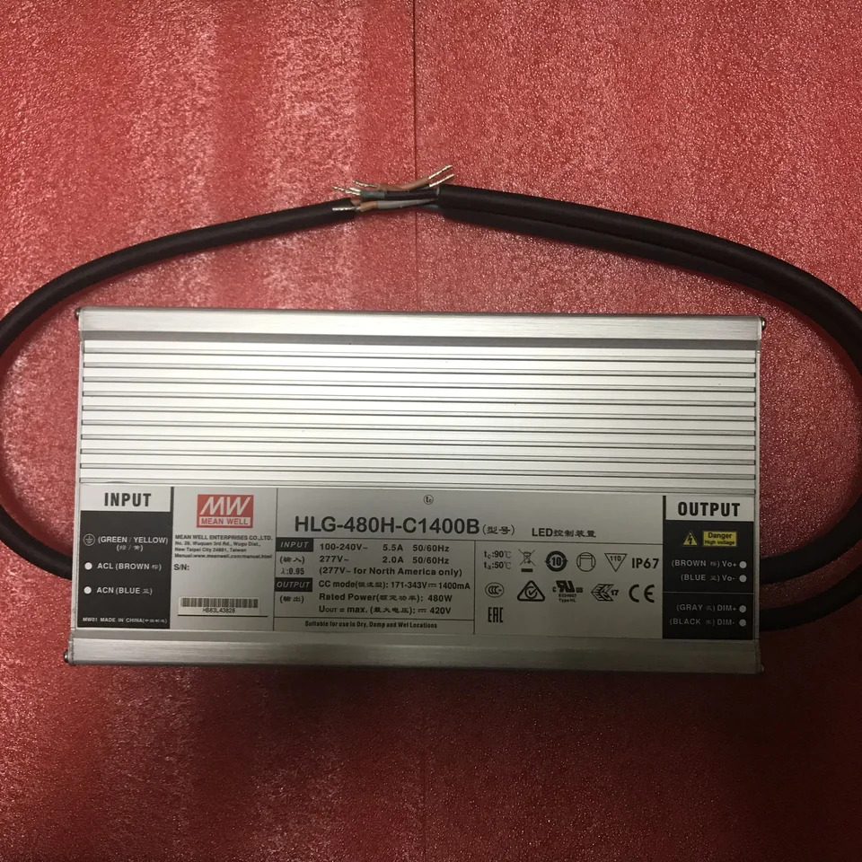 대만 Mingwei 스위칭 전원공급장치 HLG-480H-C1400B 480W 1400mA 공배전 신
