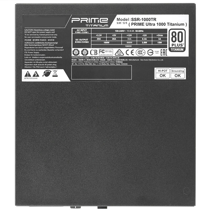 Seasonic Full Modular 80plus Titanium Silent 1000W 전원공급장치 PRIME TX-1000 SSR-1000TR 새 원본 PSU