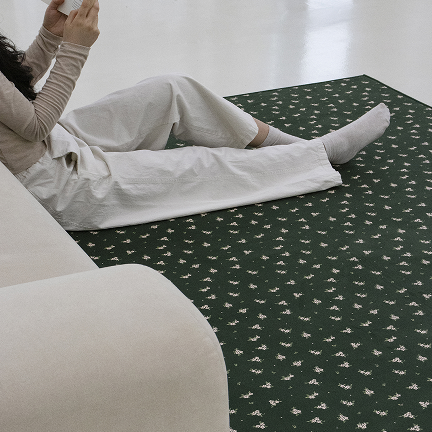 모스아틀리에 소프티 발수 러그 사계절 단모 거실 침실 소프트 카페트 단일 색상, 170x230cm - 상품 이미지