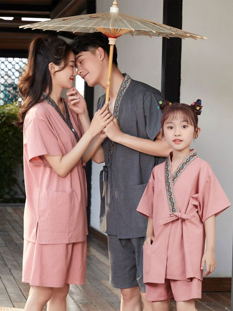 찜질방 잠옷 황토복 사우나복 마사지 가운 남성 여성 가족 단체복 세트 - 상세 이미지 4