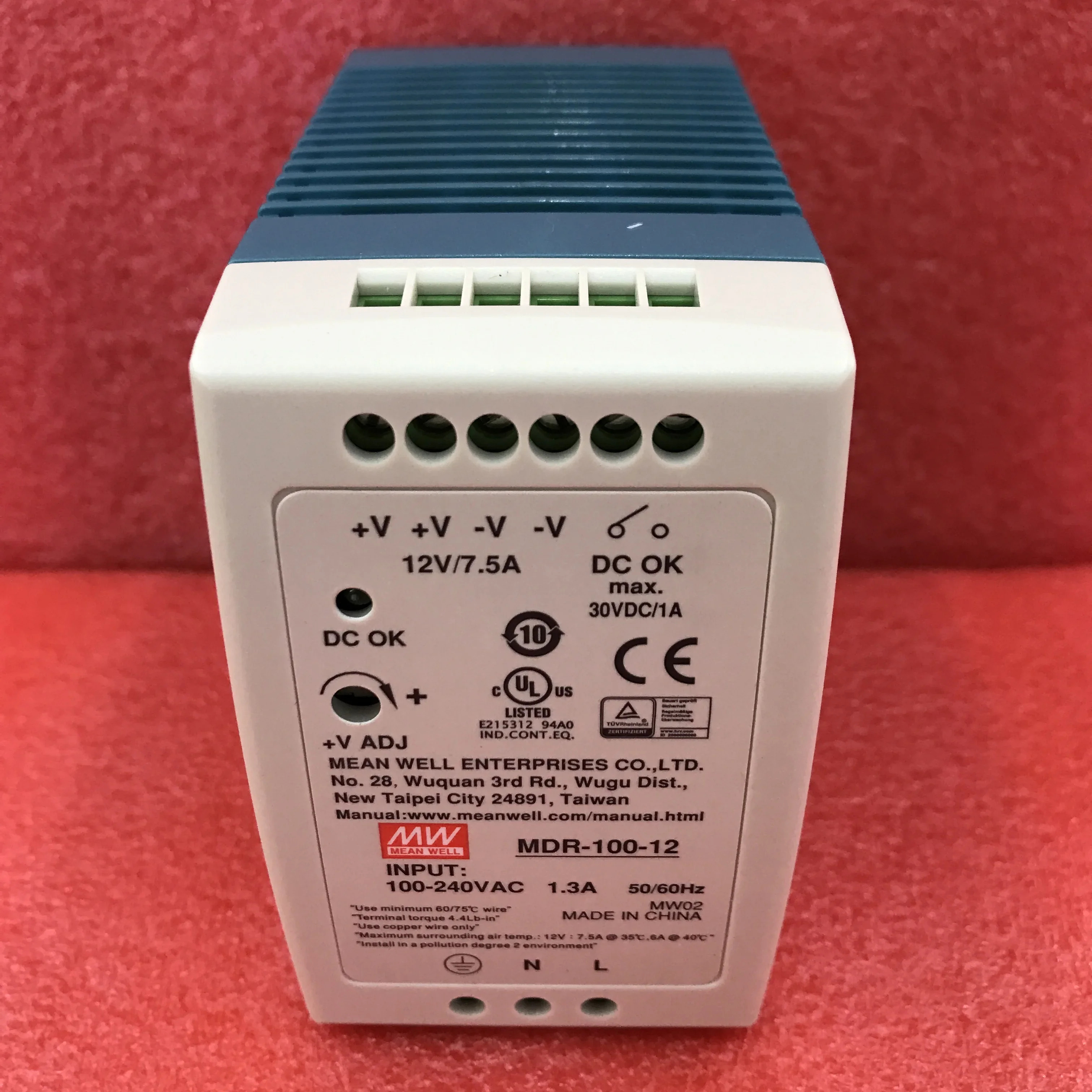 MEAN WELL MDR-100-12 MDR-100-24 MDR-100-48 96W 단일 출력 레일 산업전원공급장치