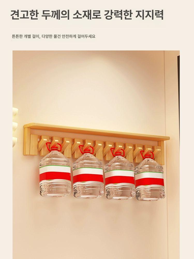 우드 원목 피아노 벽행거 옷걸이 현관 소품 선반 정리용품 벽걸이형 - 상세 이미지 5